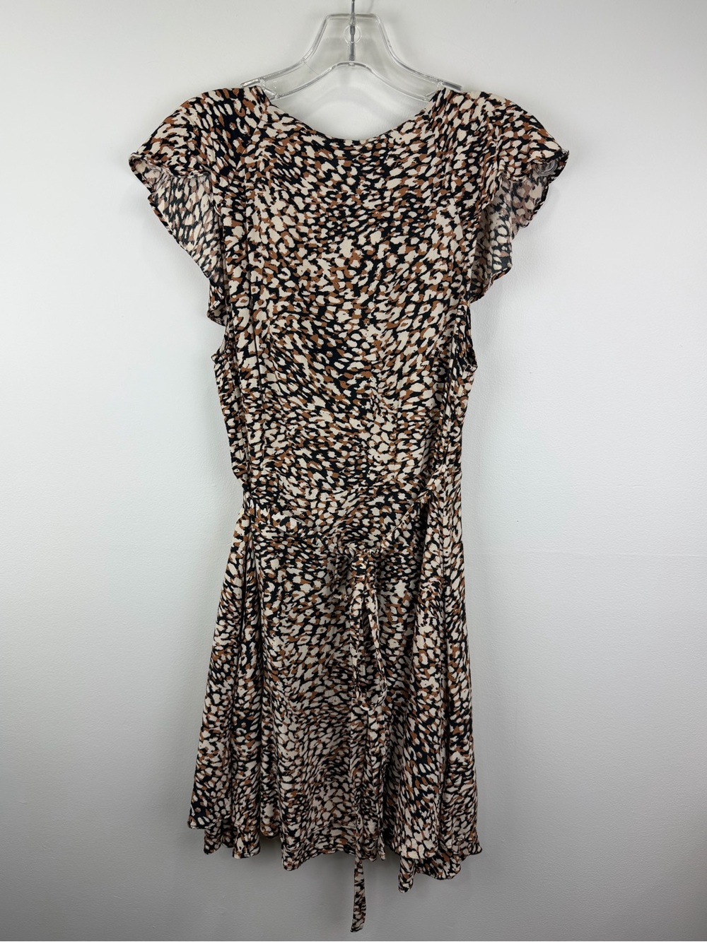 Free People French Quarter Mini Wrap Dress Boho Animal Print Flutter M - Picture 3 of 6
